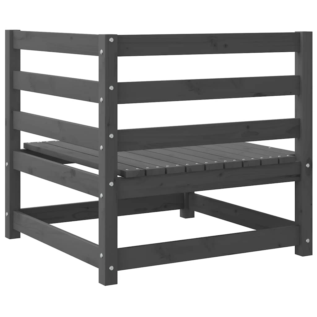 Garden Corner Sofas 2 pcs Grey Solid Pinewood