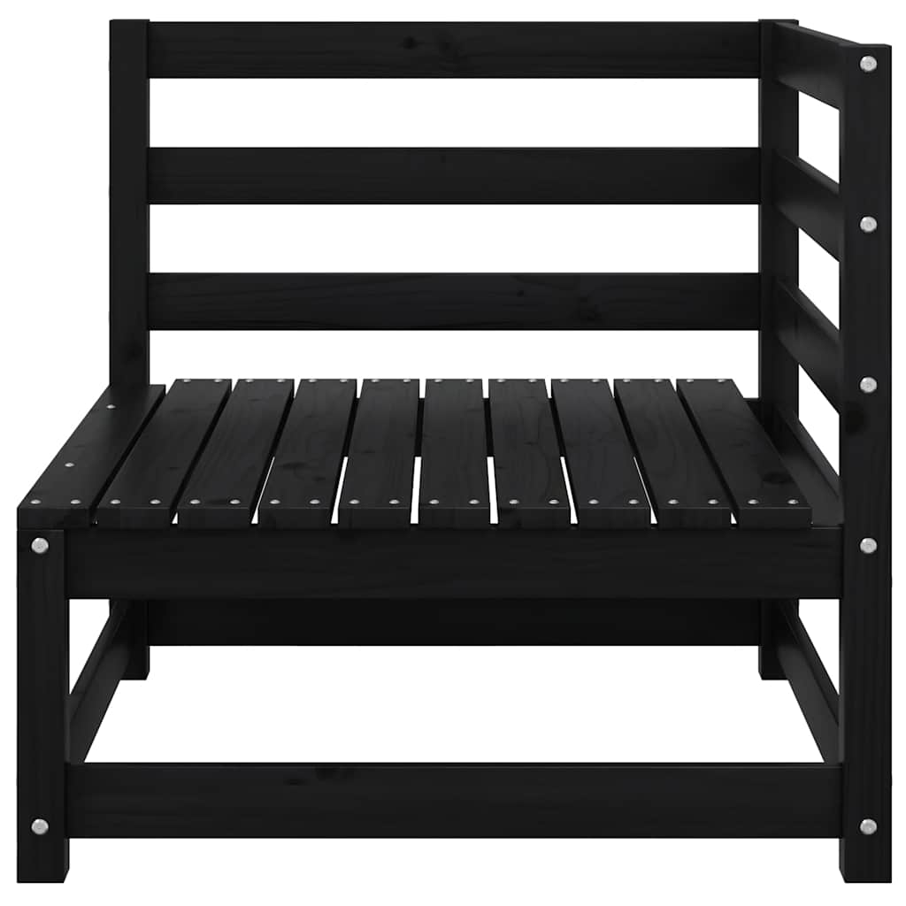 Garden Corner Sofas 2 pcs Black Solid Pinewood