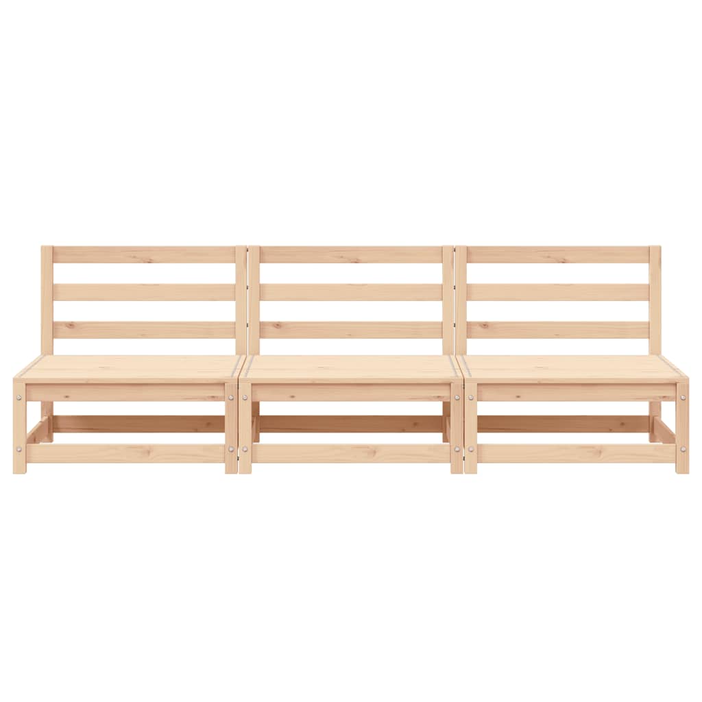 Garden Middle Sofas 3 pcs Solid Pinewood