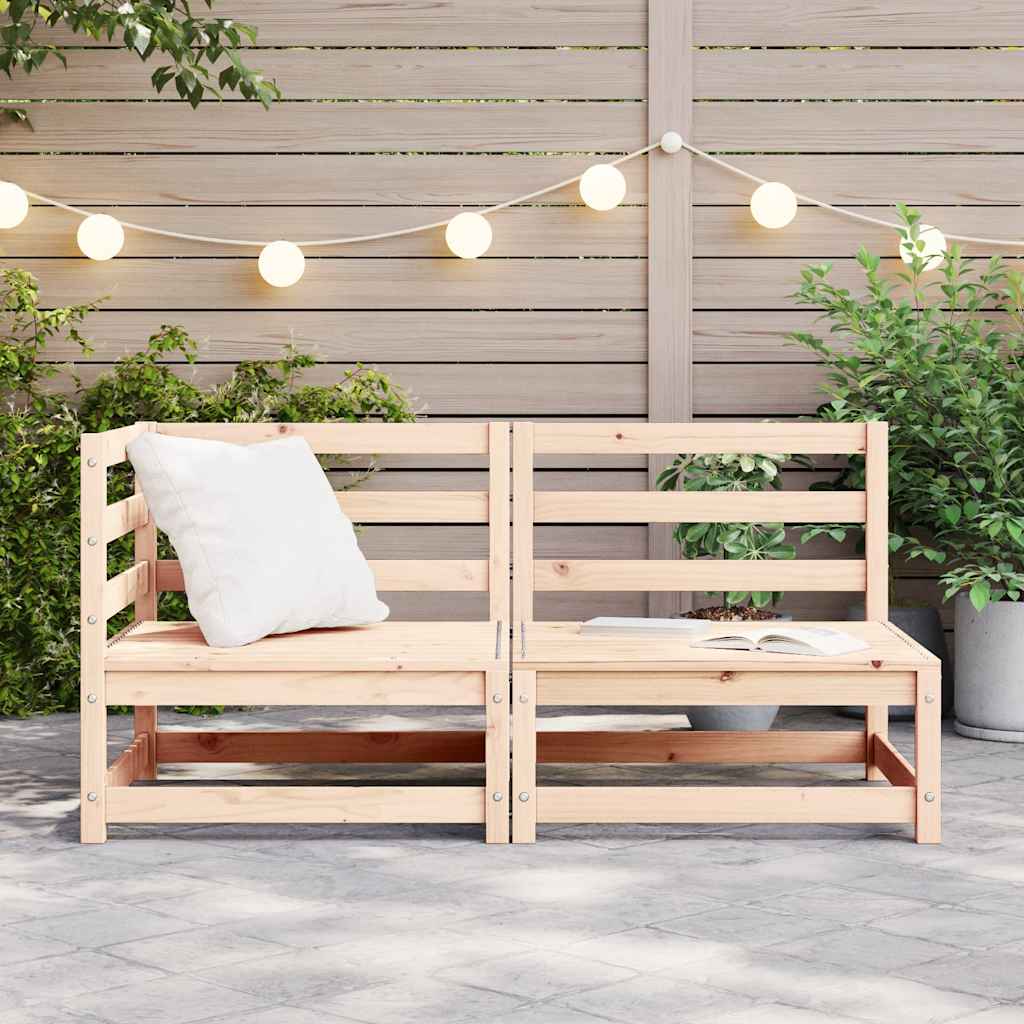 2 Piece Garden Lounge Set Solid Pinewood