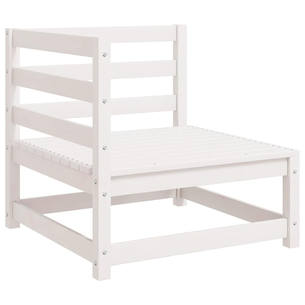 2 Piece Garden Lounge Set White Solid Pinewood