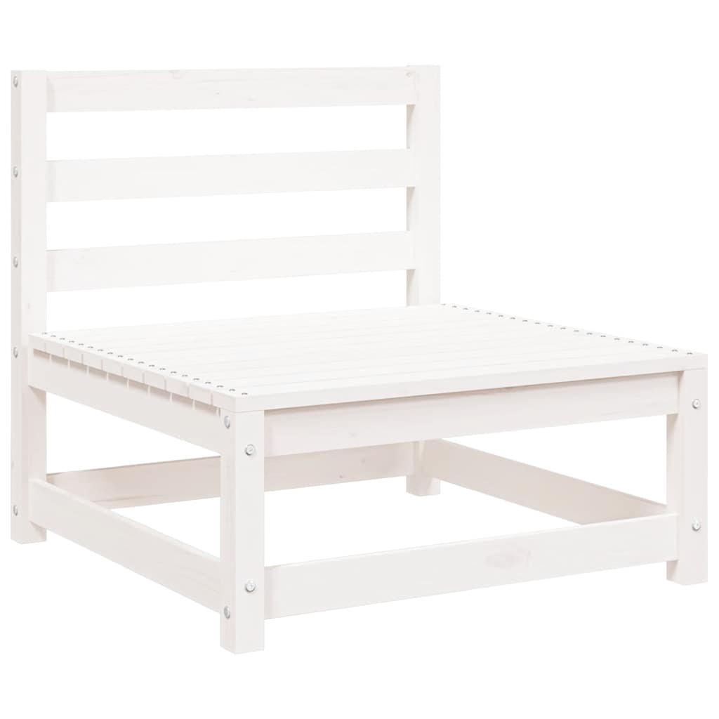 2 Piece Garden Lounge Set White Solid Pinewood