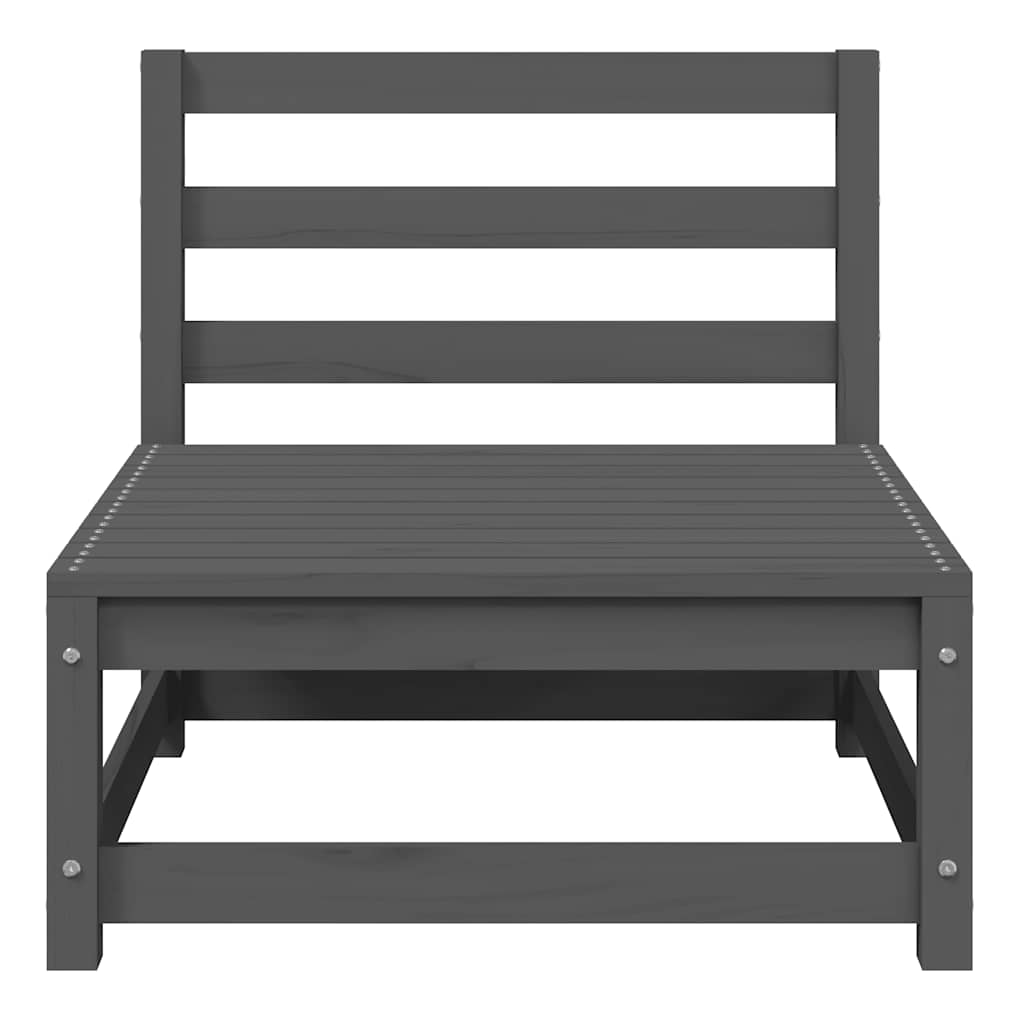 2 Piece Garden Lounge Set Grey Solid Pinewood