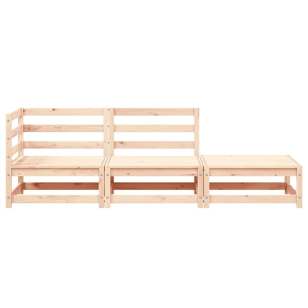 3 Piece Garden Lounge Set Solid Pinewood