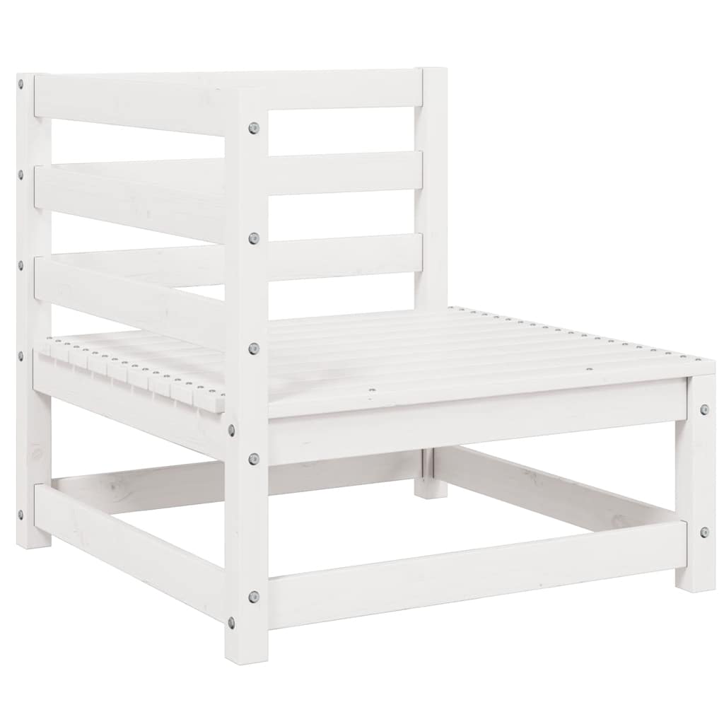 3 Piece Garden Lounge Set White Solid Pinewood