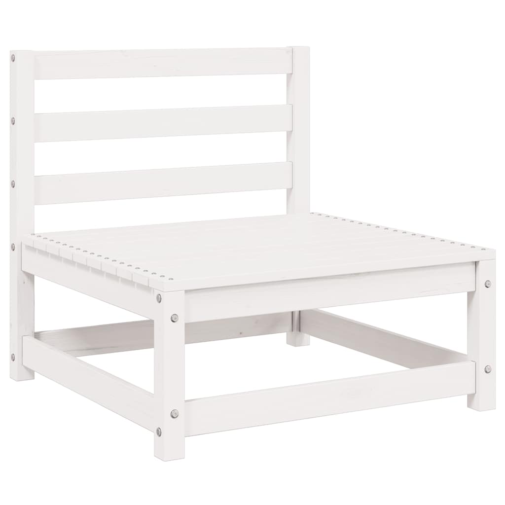 3 Piece Garden Lounge Set White Solid Pinewood