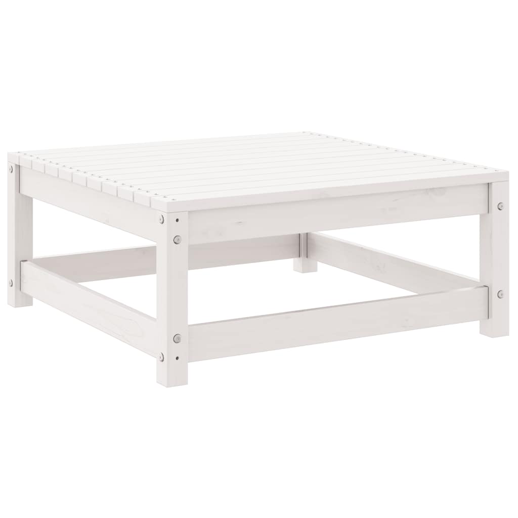 3 Piece Garden Lounge Set White Solid Pinewood