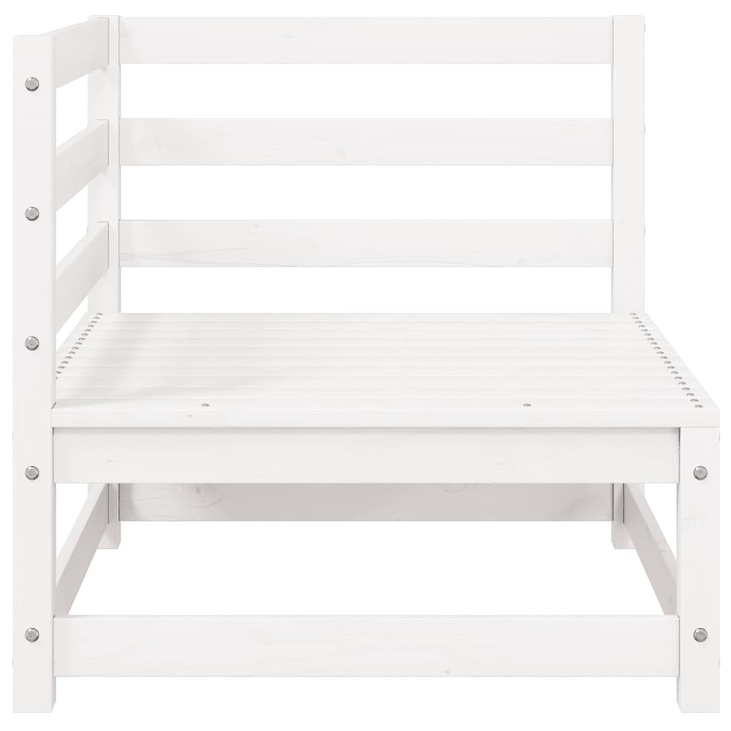 3 Piece Garden Lounge Set White Solid Pinewood
