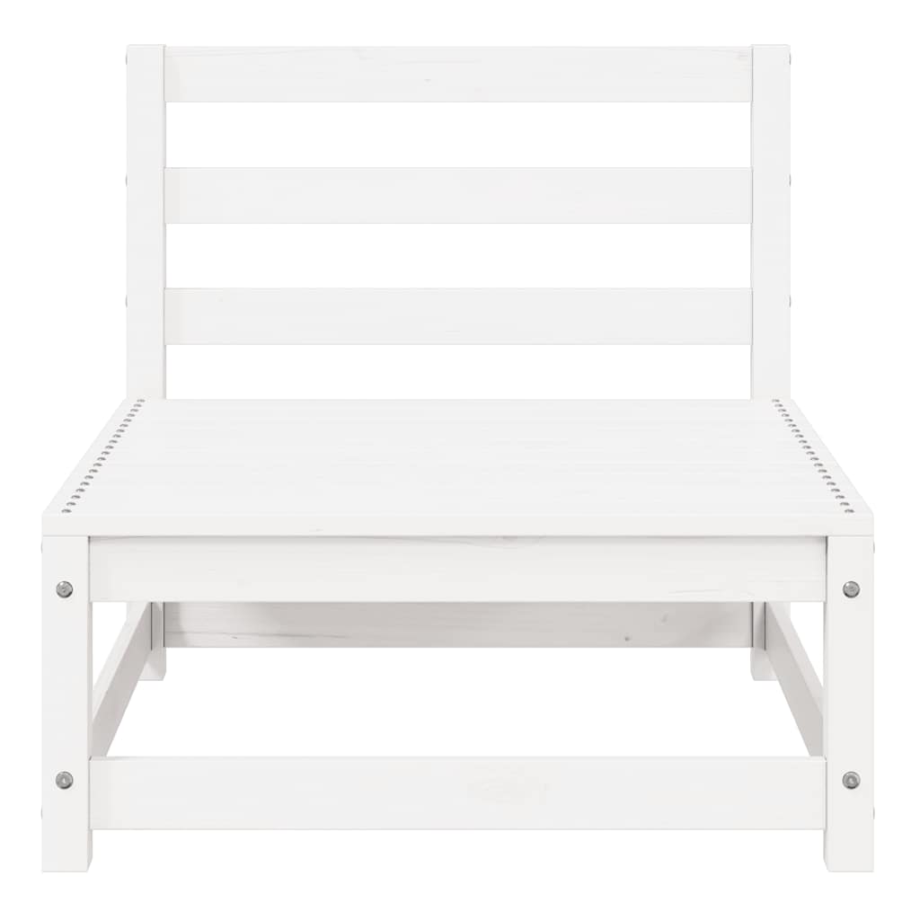 3 Piece Garden Lounge Set White Solid Pinewood