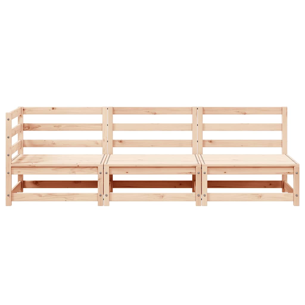 3 Piece Garden Lounge Set Solid Pinewood