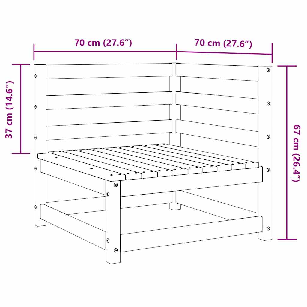 3 Piece Garden Lounge Set Solid Pinewood