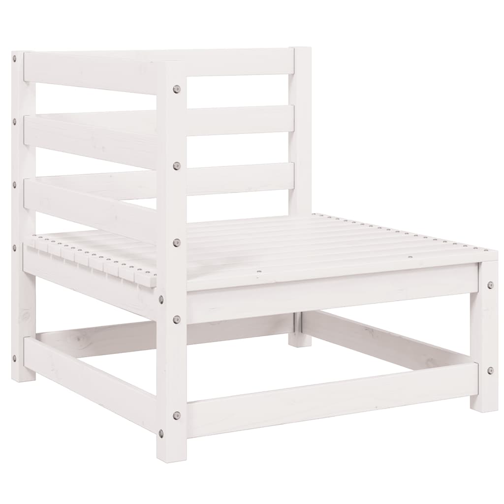 3 Piece Garden Lounge Set White Solid Pinewood