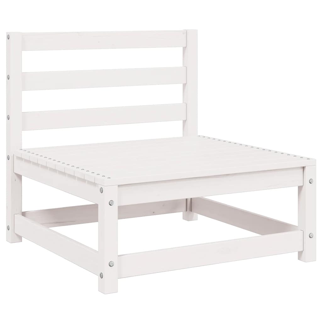 3 Piece Garden Lounge Set White Solid Pinewood