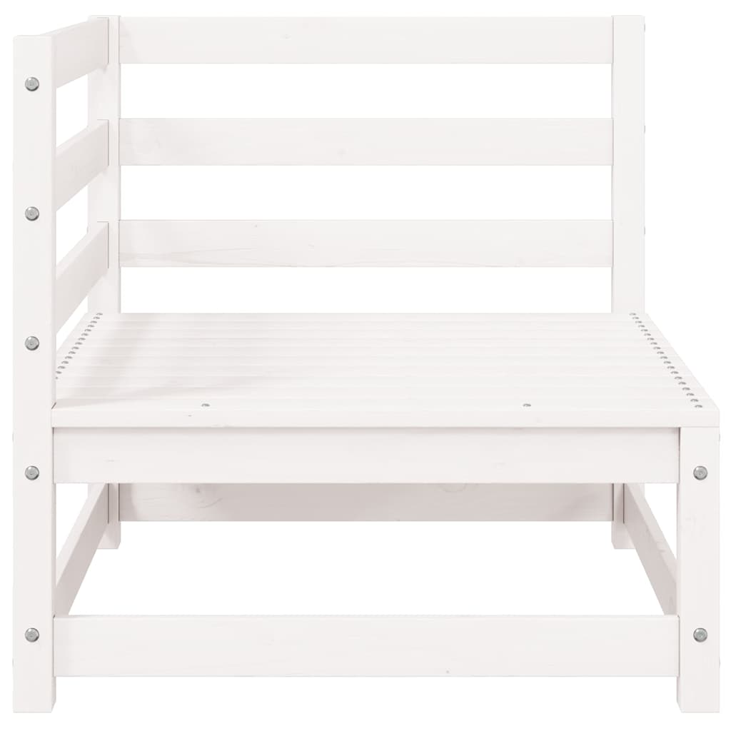 3 Piece Garden Lounge Set White Solid Pinewood