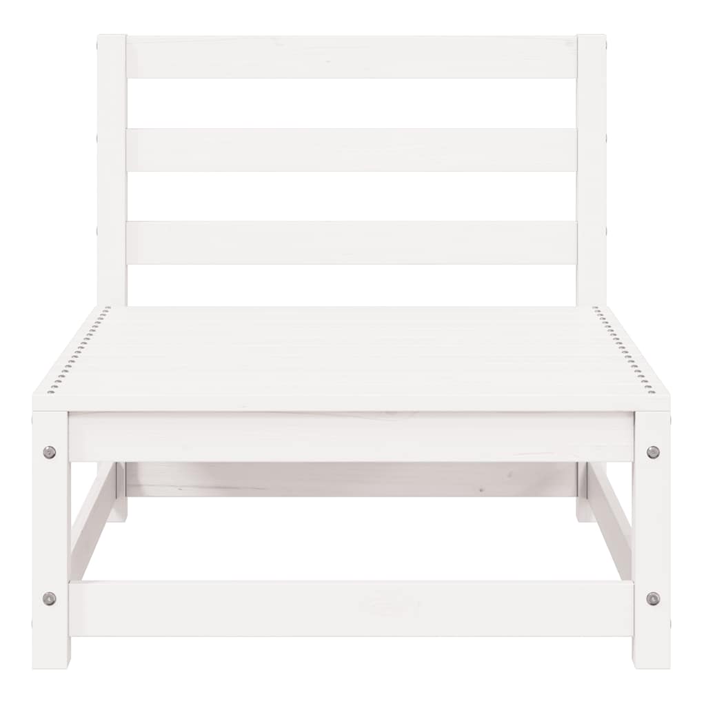 3 Piece Garden Lounge Set White Solid Pinewood