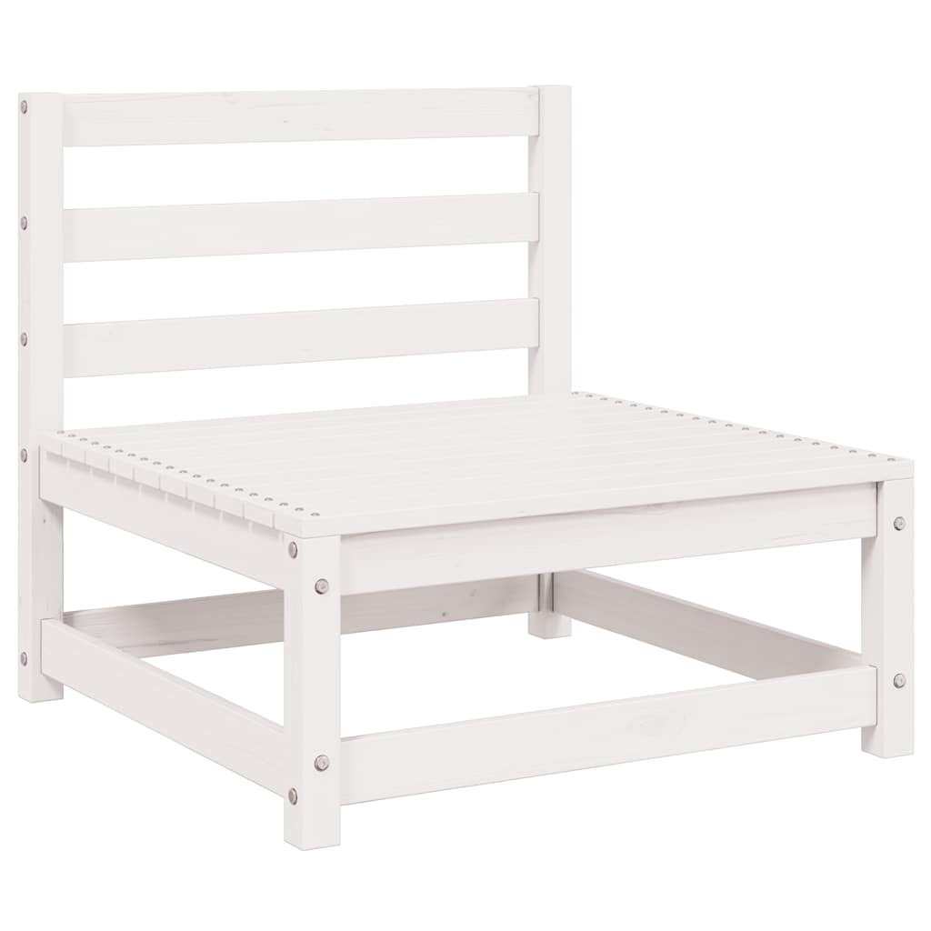 3 Piece Garden Lounge Set White Solid Pinewood