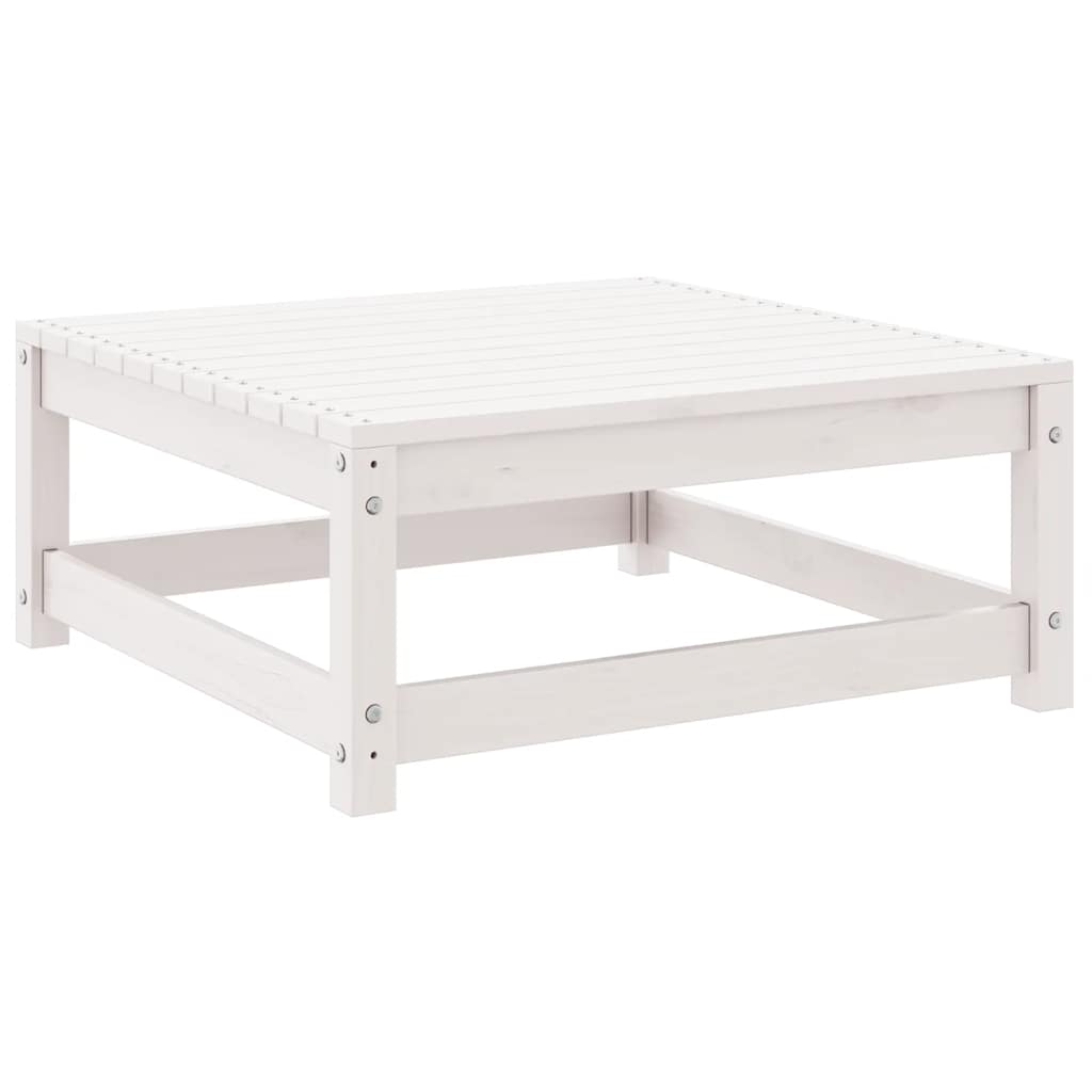 3 Piece Garden Lounge Set White Solid Pinewood