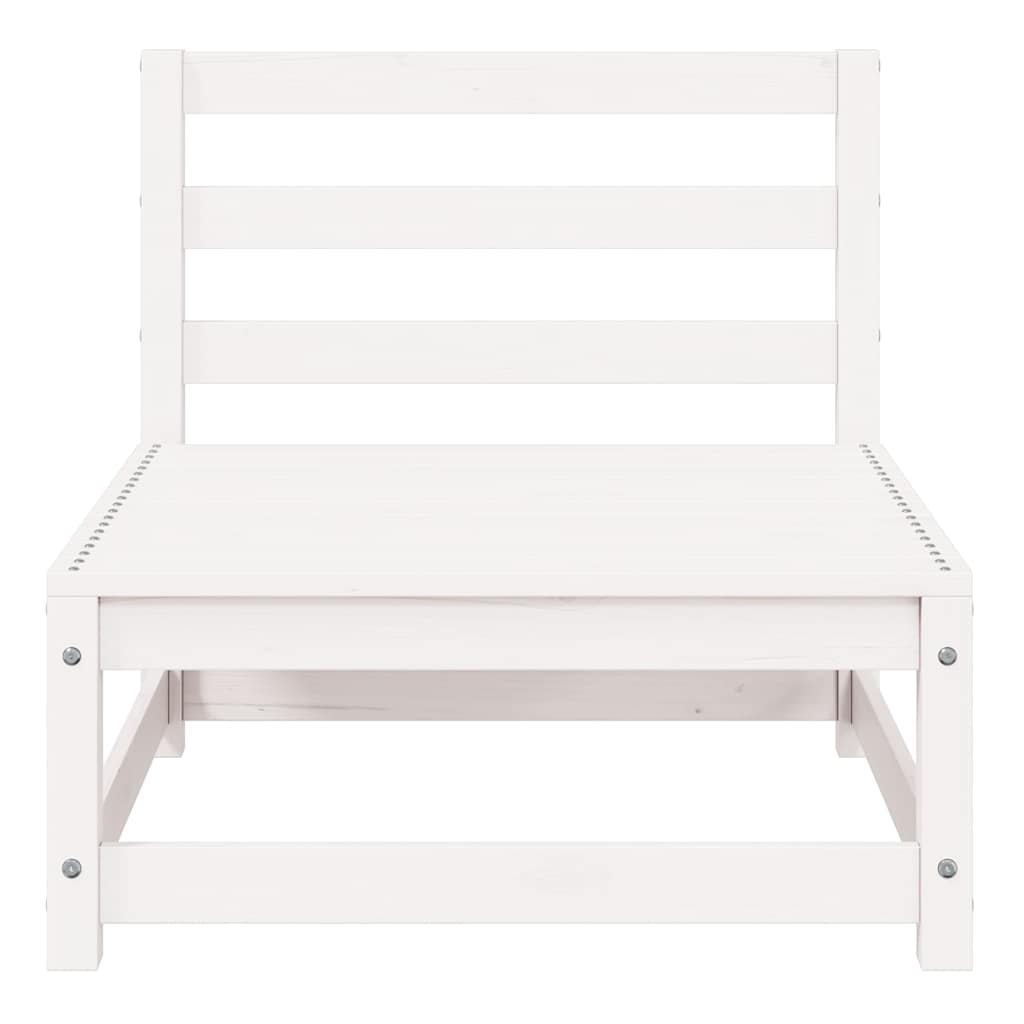 3 Piece Garden Lounge Set White Solid Pinewood