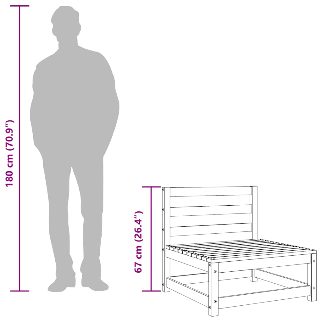 3 Piece Garden Lounge Set White Solid Pinewood
