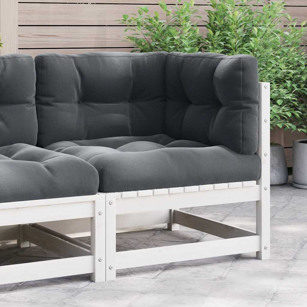 Garden Corner Sofa with Anthracite Cushions Solid Pinewood