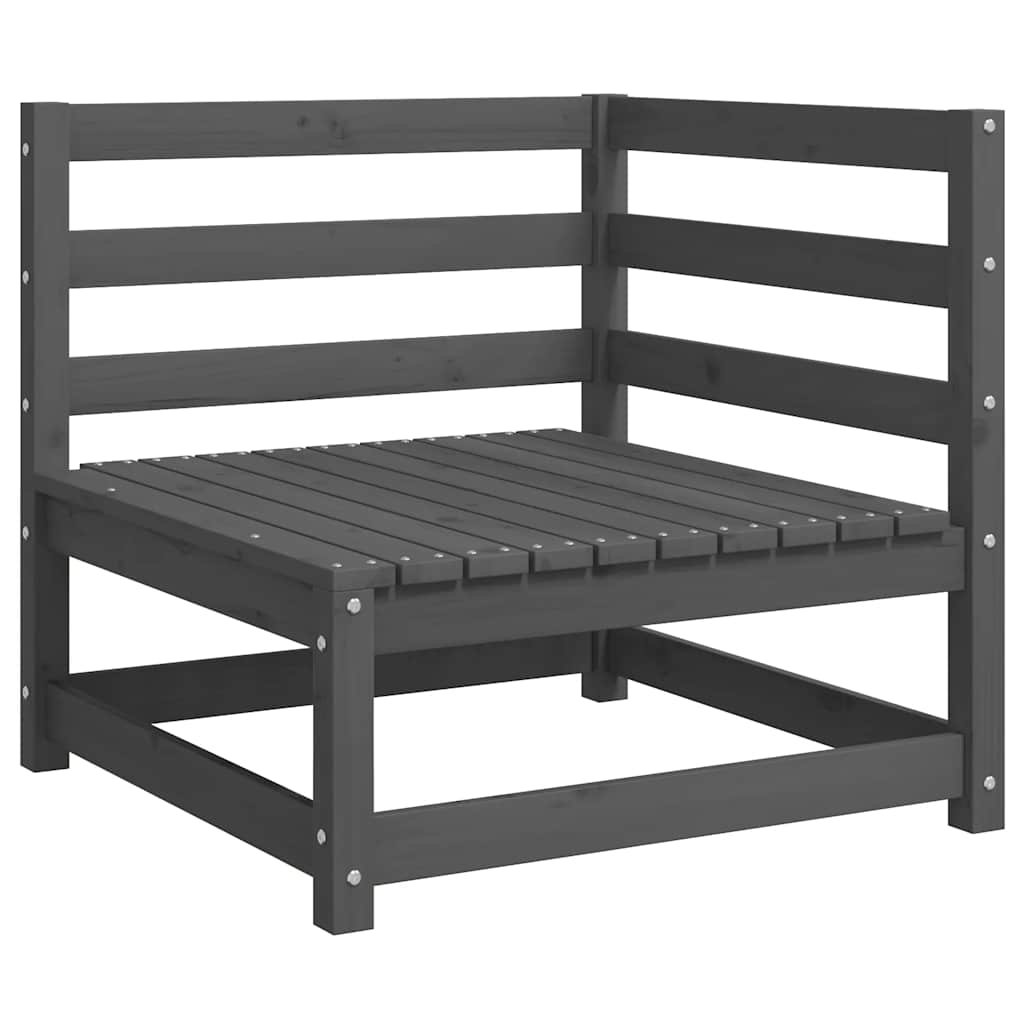 Garden Corner Sofa with Anthracite Cushions Solid Pinewood