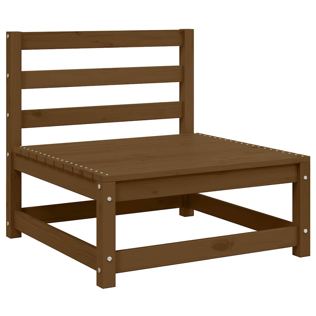 Garden Middle Sofa with Cream Cushions Solid Pinewood