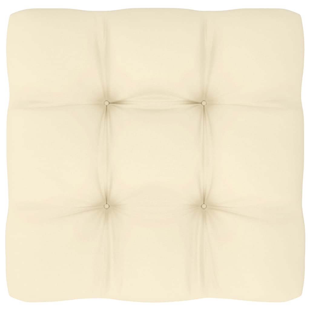 Garden Middle Sofa with Cream Cushions Solid Pinewood