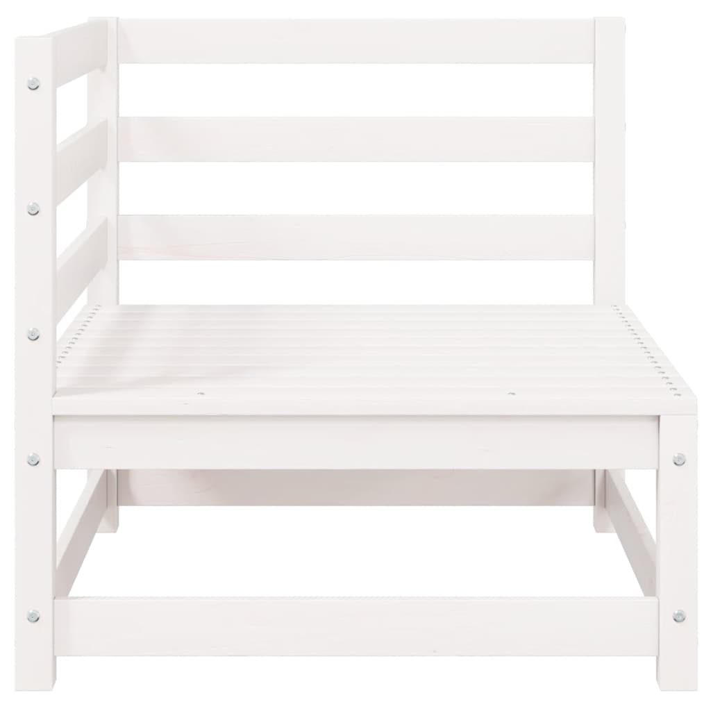 Garden 2-Seater Sofa with Cushions White Solid Pinewood