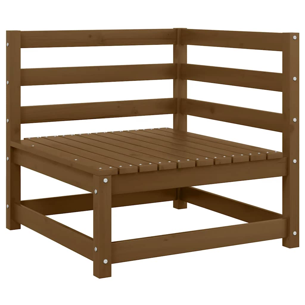 Garden 2-Seater Sofa with Cushions Honey Brown Solid Pinewood