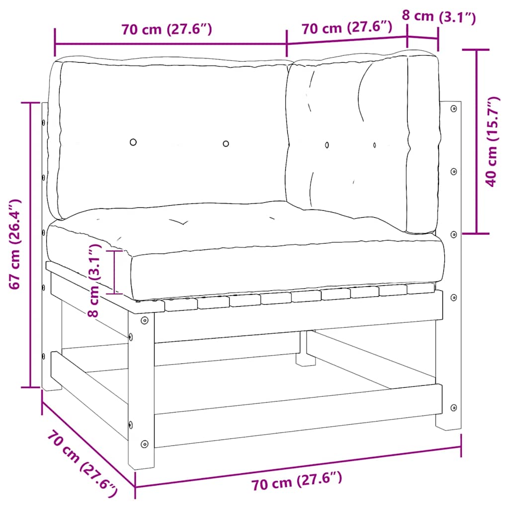 Garden 2-Seater Sofa with Cushions Black Solid Pinewood