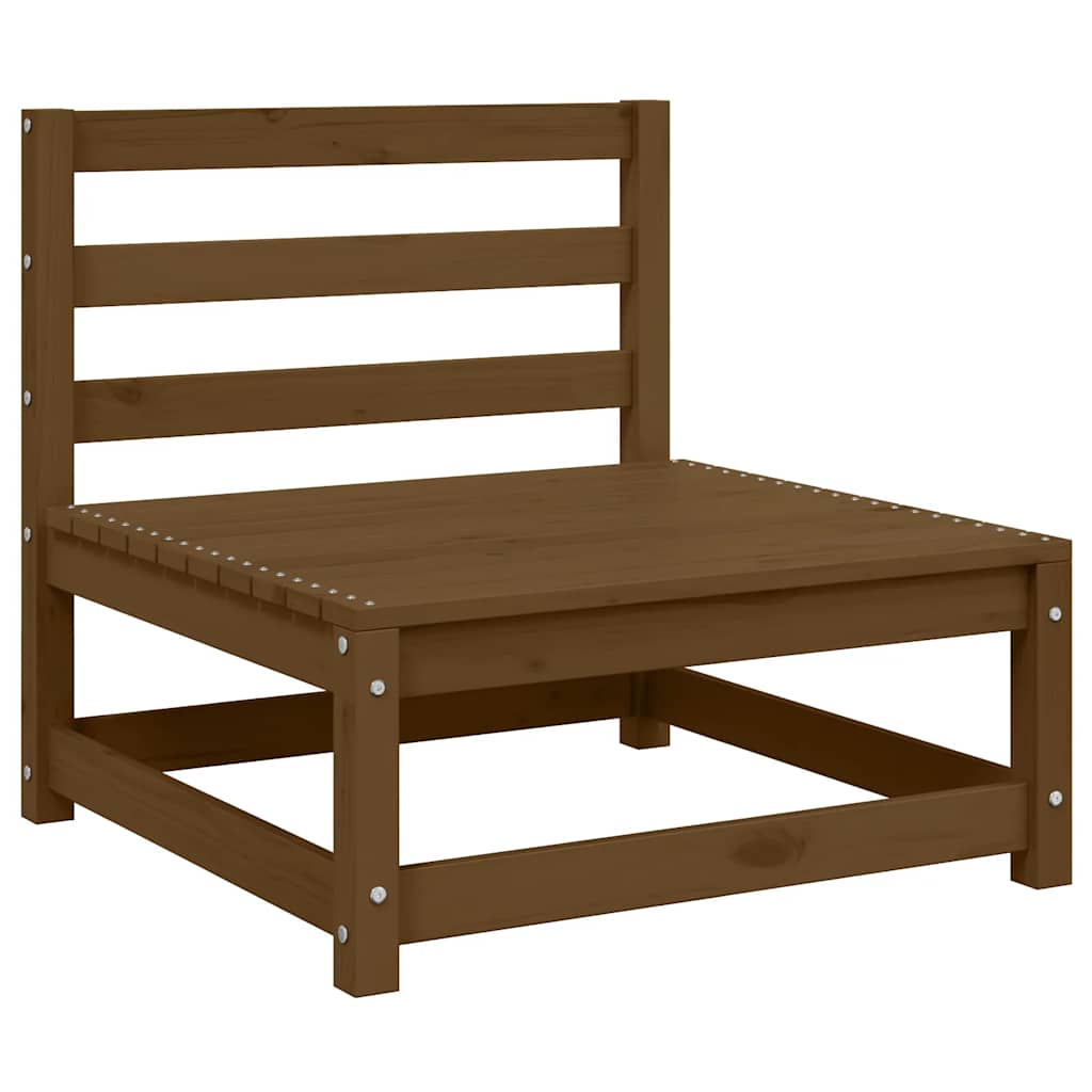 Garden Middle Sofas with Cream Cushions 2 pcs Solid Pinewood