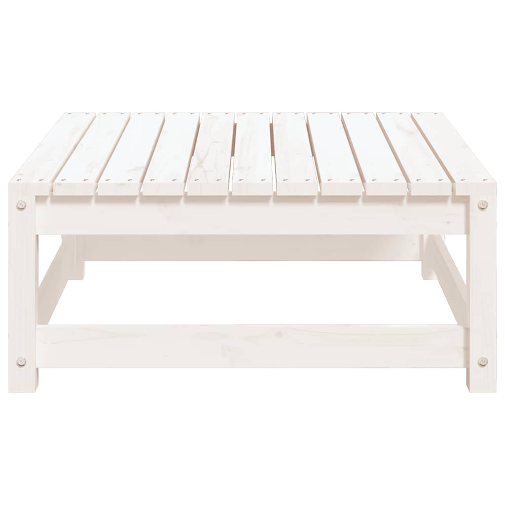 Garden Footstools with Cushions 2 pcs White Solid Pinewood