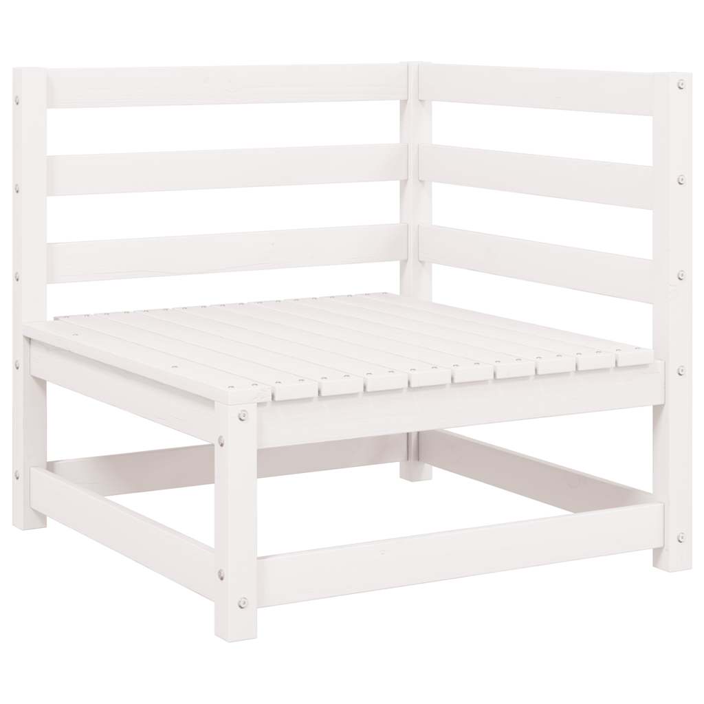 2 Piece Garden Lounge Set with Cushions White Solid Pinewood