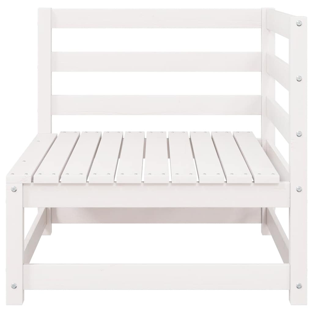 2 Piece Garden Lounge Set with Cushions White Solid Pinewood