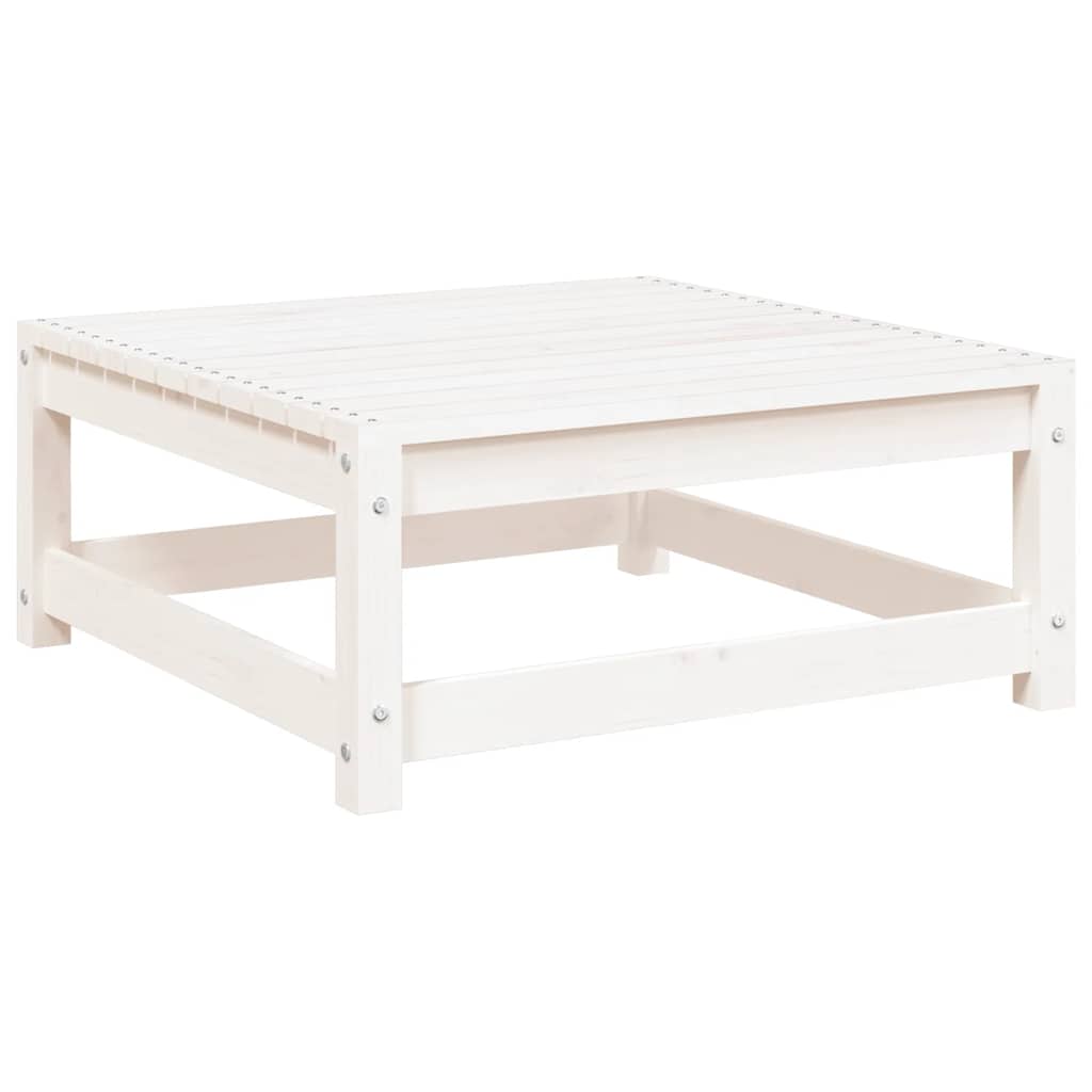 2 Piece Garden Lounge Set with Cushions White Solid Pinewood