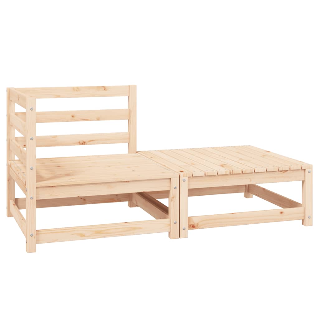 2 Piece Garden Lounge Set with Cushions Solid Pinewood