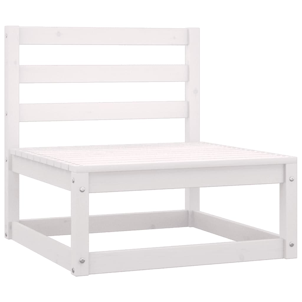 2 Piece Garden Lounge Set with Cushions White Solid Pinewood
