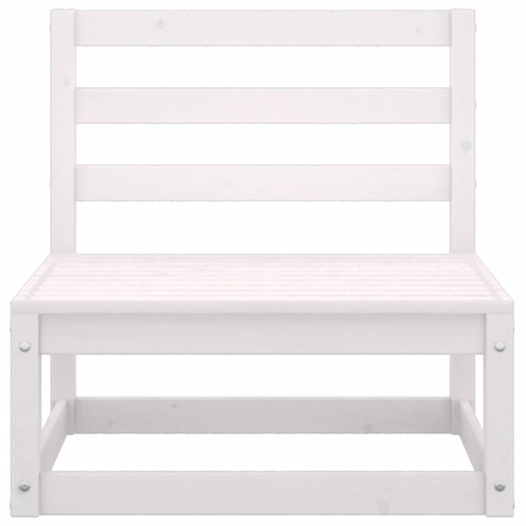 2 Piece Garden Lounge Set with Cushions White Solid Pinewood