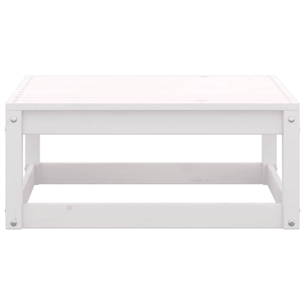 2 Piece Garden Lounge Set with Cushions White Solid Pinewood