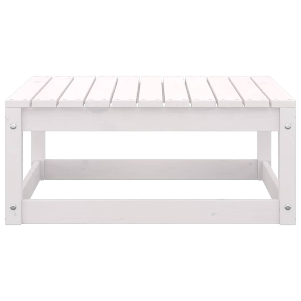 2 Piece Garden Lounge Set with Cushions White Solid Pinewood