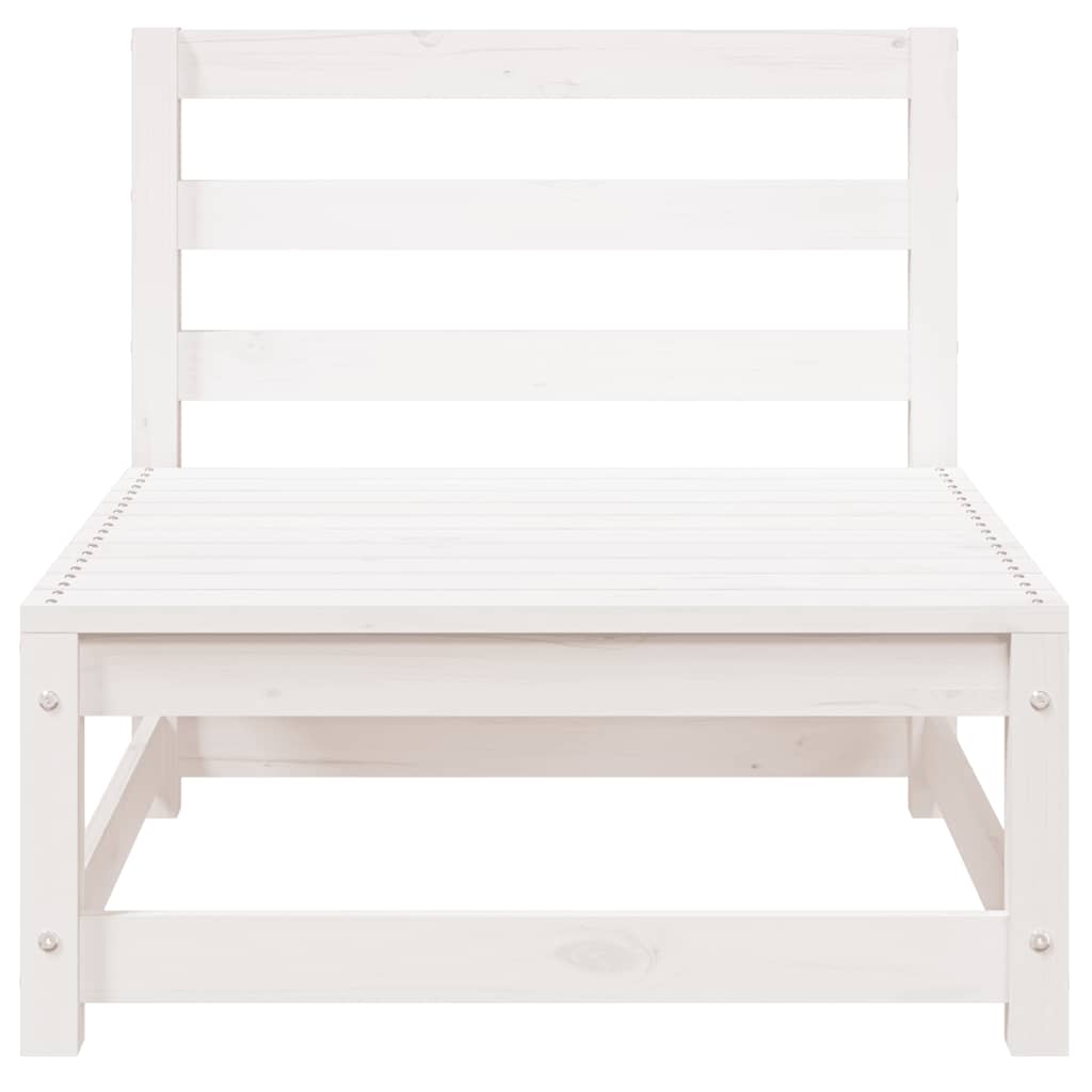 2 Piece Garden Lounge Set with Cushions White Solid Pinewood