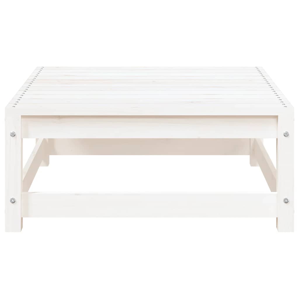 2 Piece Garden Lounge Set with Cushions White Solid Pinewood