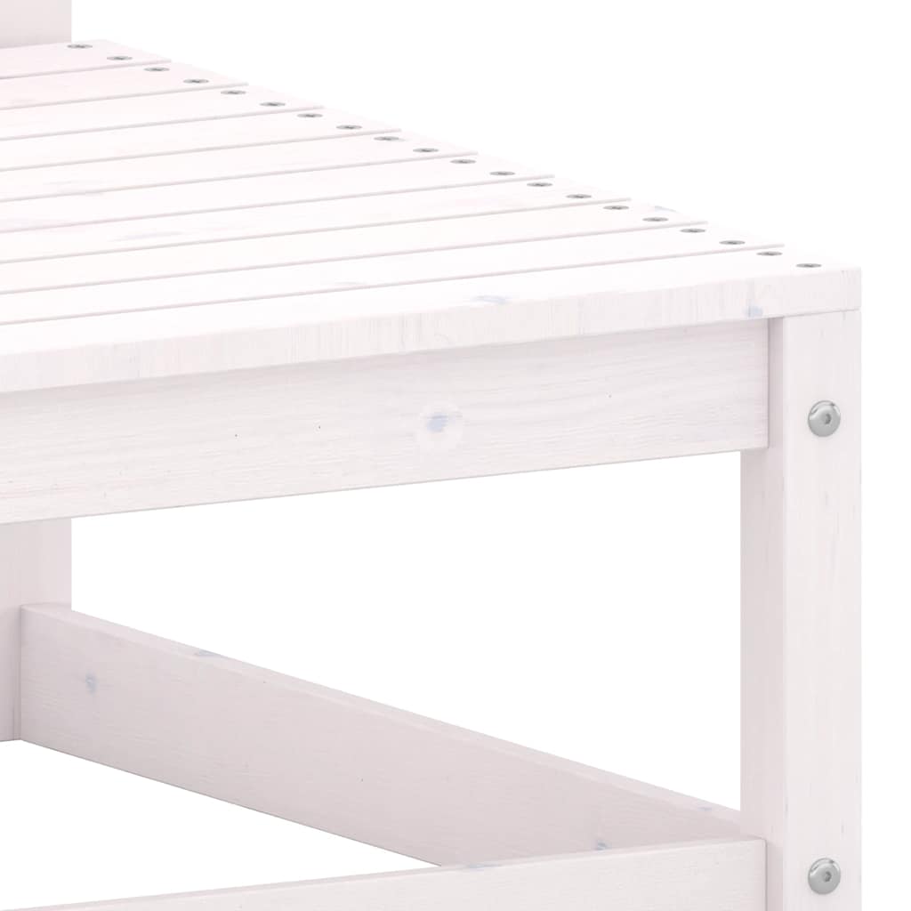 2 Piece Garden Lounge Set with Cushions White Solid Pinewood