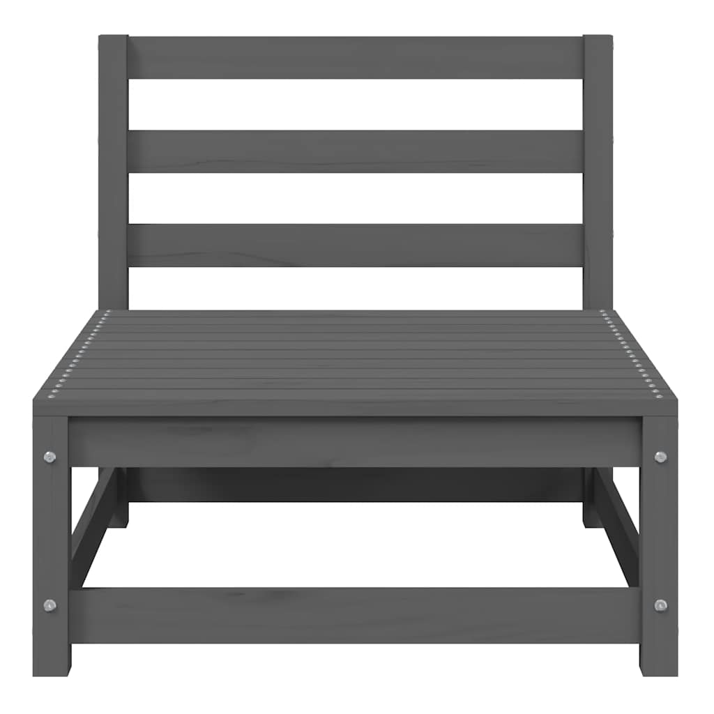 2 Piece Garden Lounge Set with Cushions Grey Solid Pinewood
