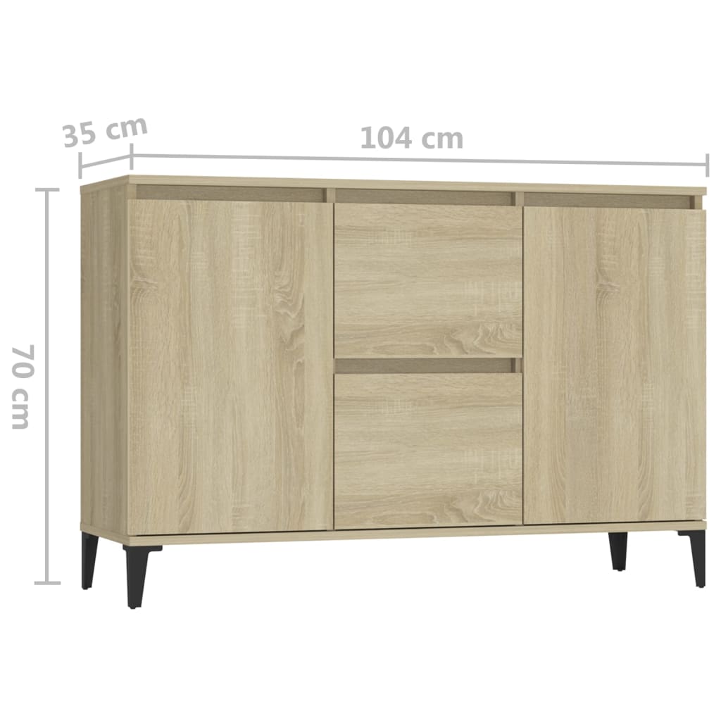 Sideboard Sonoma Oak 102x35x70 cm Engineered Wood