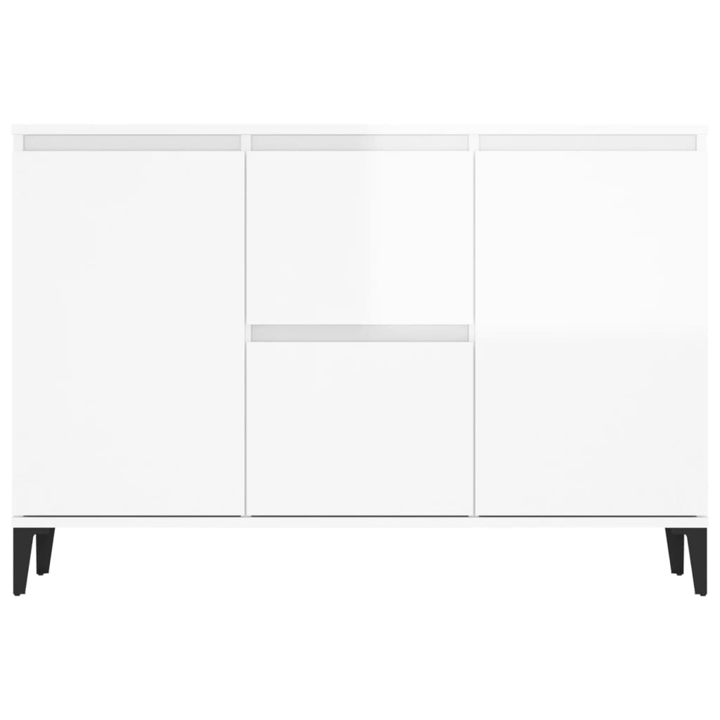 Sideboard High Gloss White 102x35x70 cm Engineered Wood