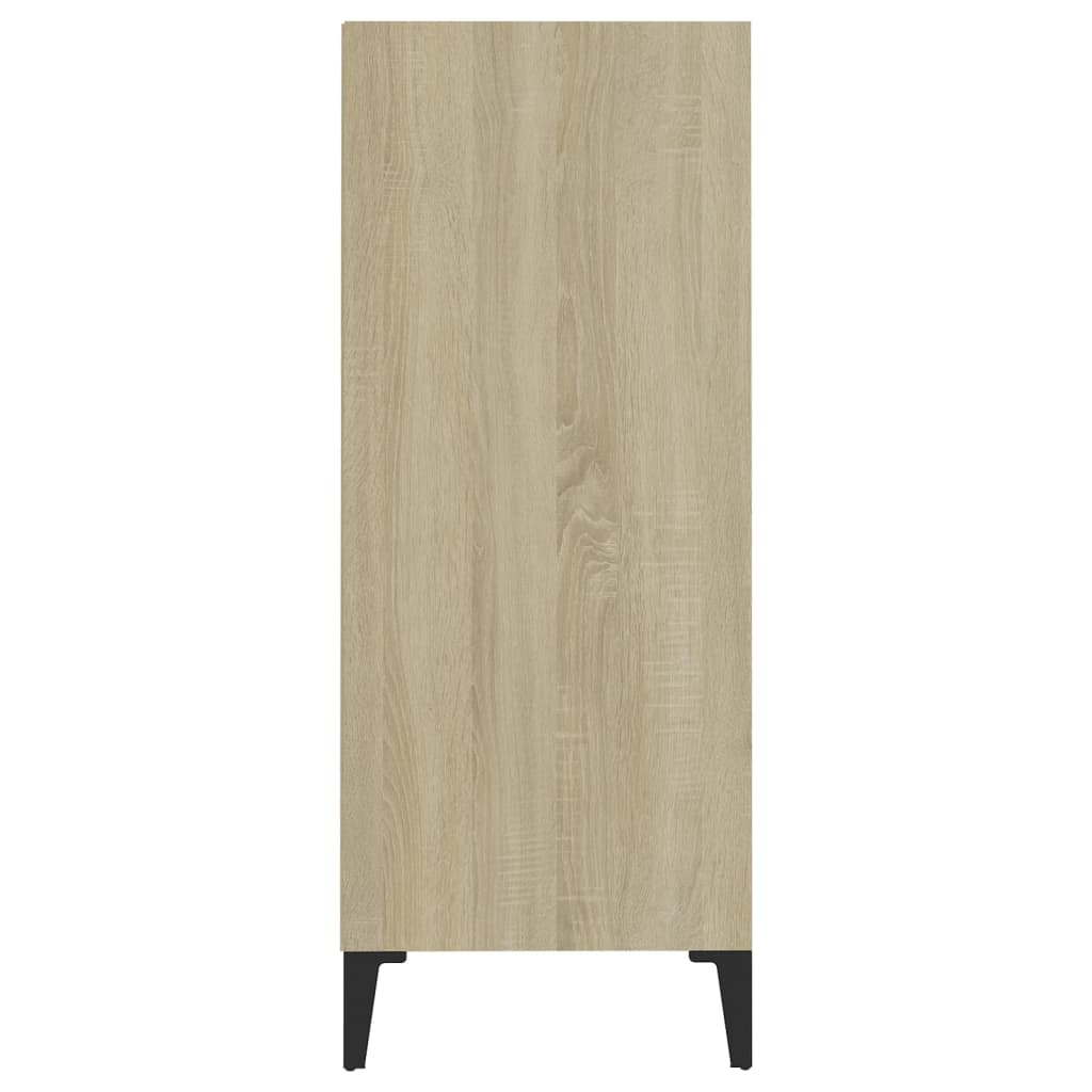 Sideboard White and Sonoma Oak 57x35x90 cm Engineered Wood