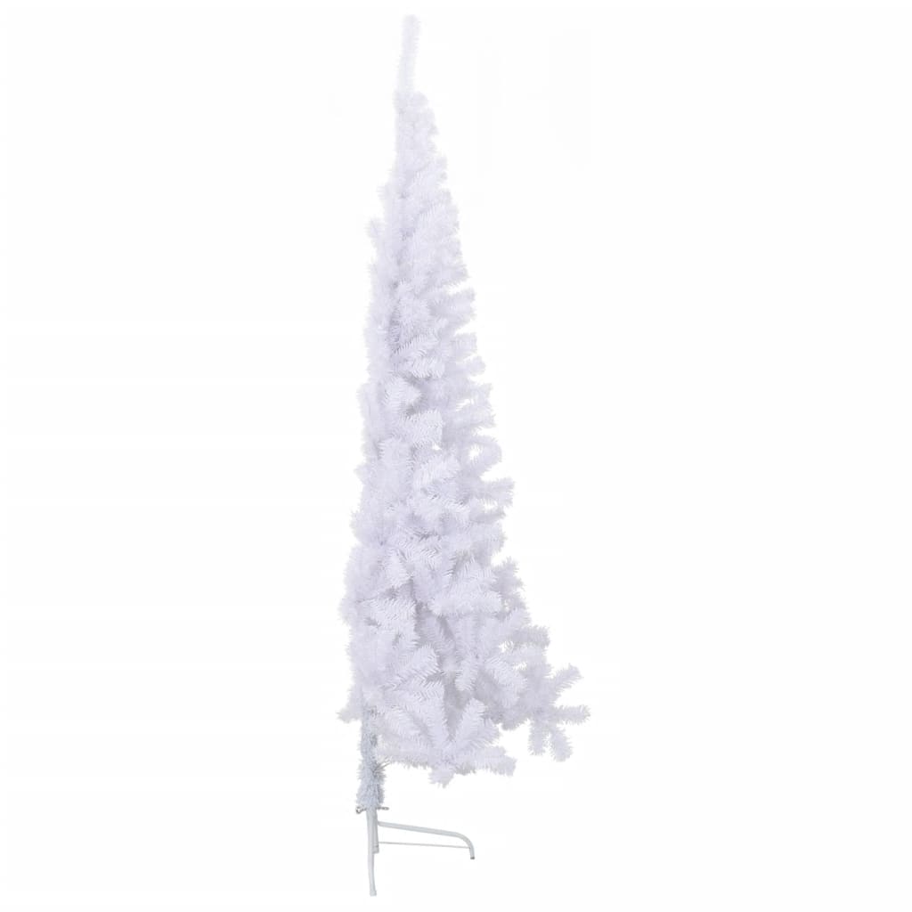 Artificial Half Christmas Tree with Stand White 210 cm PVC