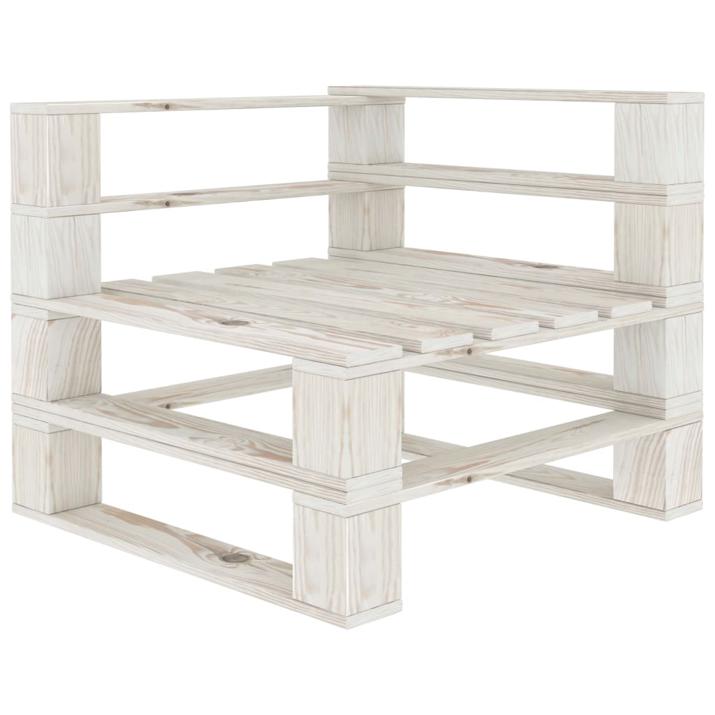 6 Piece Garden Pallet Lounge Set Wood White