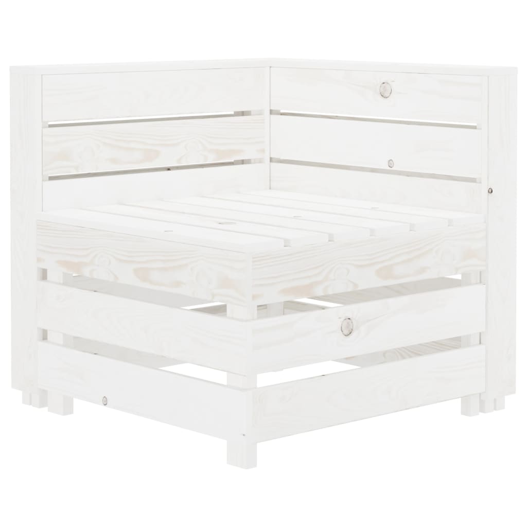 Garden 4-Seater Pallet Sofa Wood White